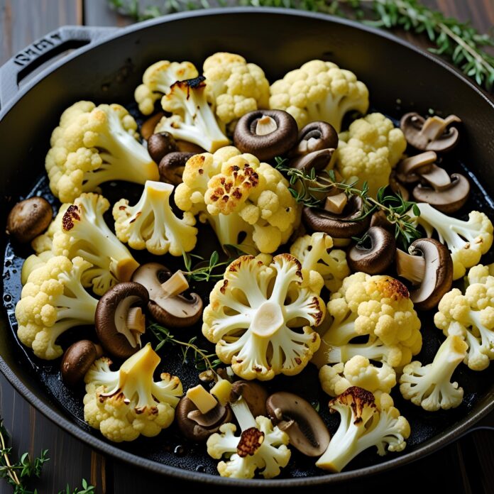 Garlic Cauliflower Mushroom Skillet Recipe