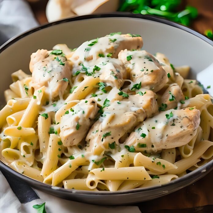 Homemade Creamy Garlic Parmesan Chicken Pasta Recipe