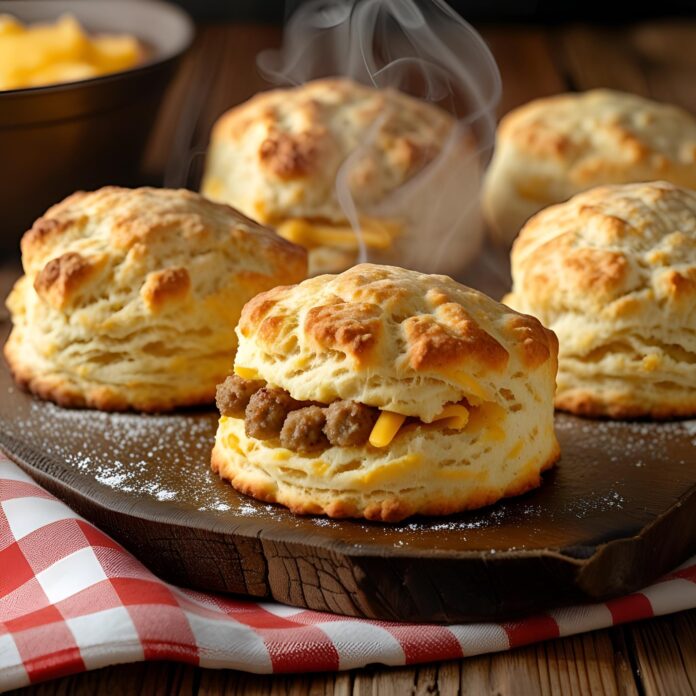 Homemade Sausage Cheddar Biscuits Recipe