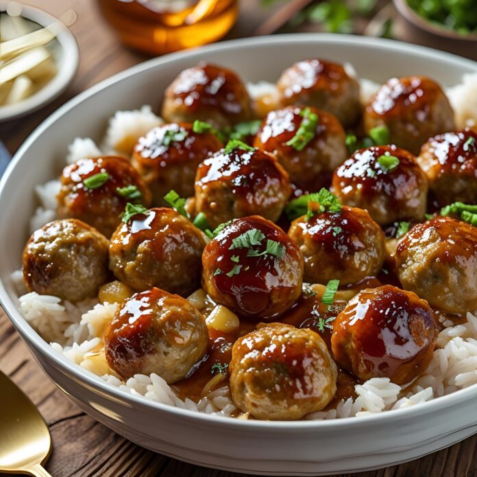 Honey Garlic Meatball Rice Baket Recipe