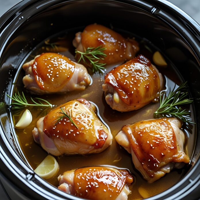 Honey Garlic Slow Cooker Chicken Thighs Recipe