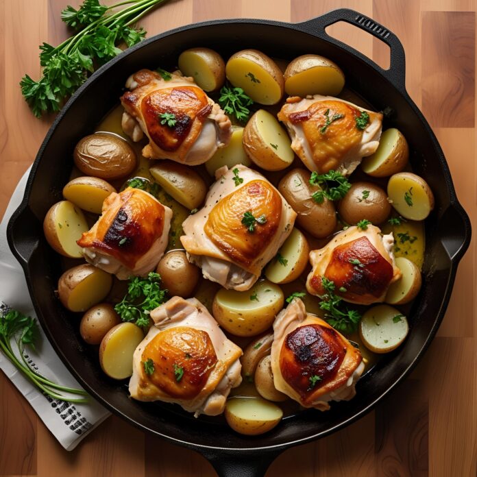 One-Pan Garlic Butter Chicken and Potatoes Recipe