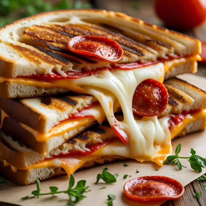 Pepperoni Pizza Grilled Cheese Recipe