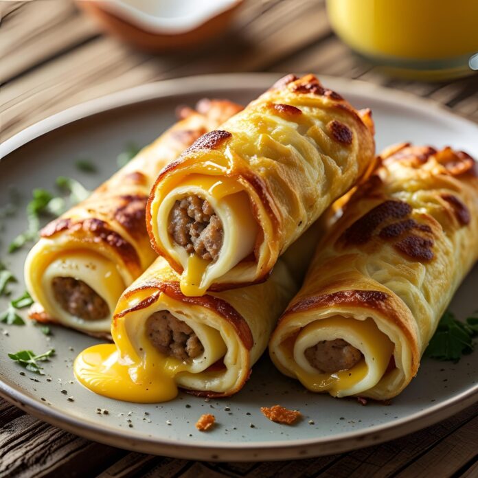 Sausage Egg Cheese Roll-Ups Recipe