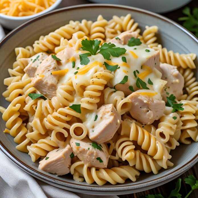 Slow Cooker Cheesy Chicken Rotini Recipe