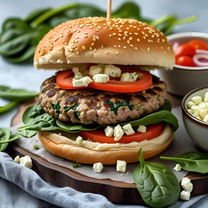 Spinach Feta Turkey Burgers Recipe