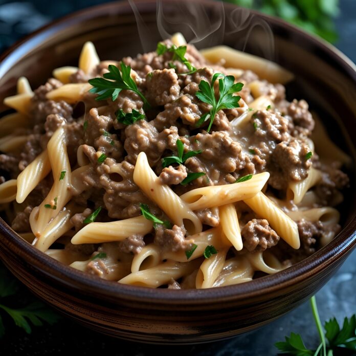 Stovetop Creamy Ground Beef Pasta Recipe