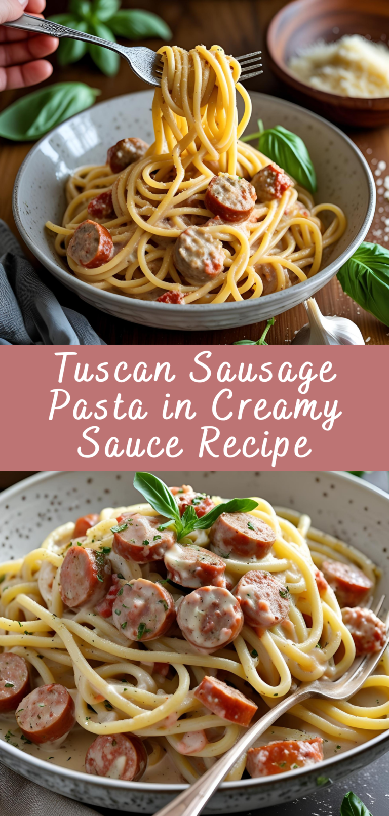 Tuscan Sausage Pasta in Creamy Sauce Recipe | Cheff Recipes