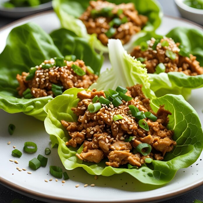 Asian Ground Chicken Lettuce Wraps Recipe