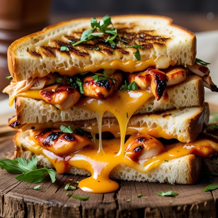 BBQ Chicken Grilled Cheese Sandwich Recipe