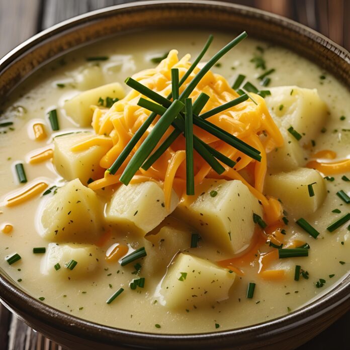 Cheddar Garlic Herb Potato Soup Recipe