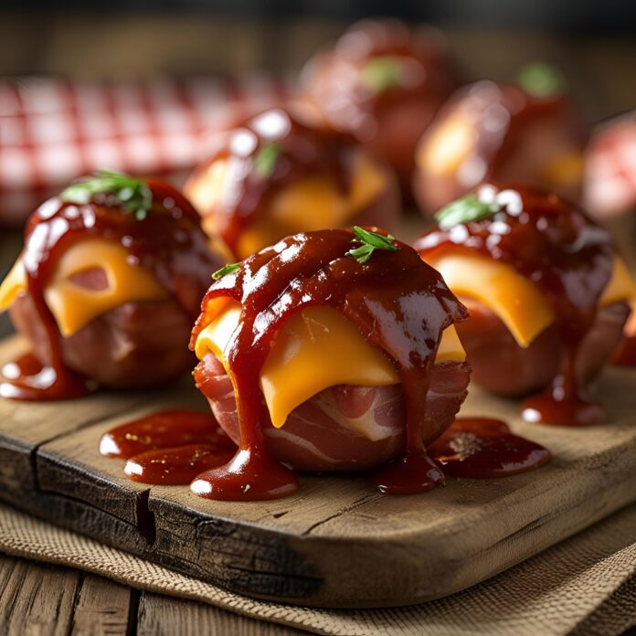 Cheddar-Stuffed BBQ Bacon Bombs Recipe
