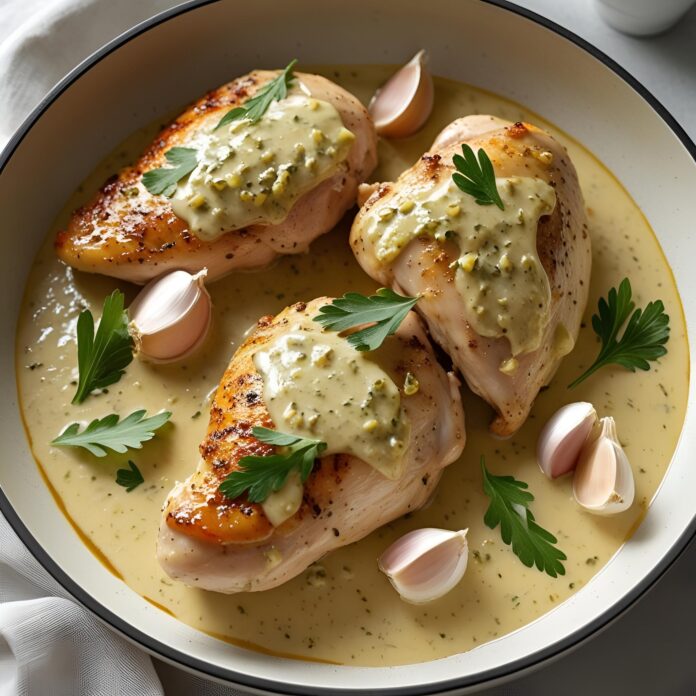 Chicken with Creamy Garlic Sauce Recipe