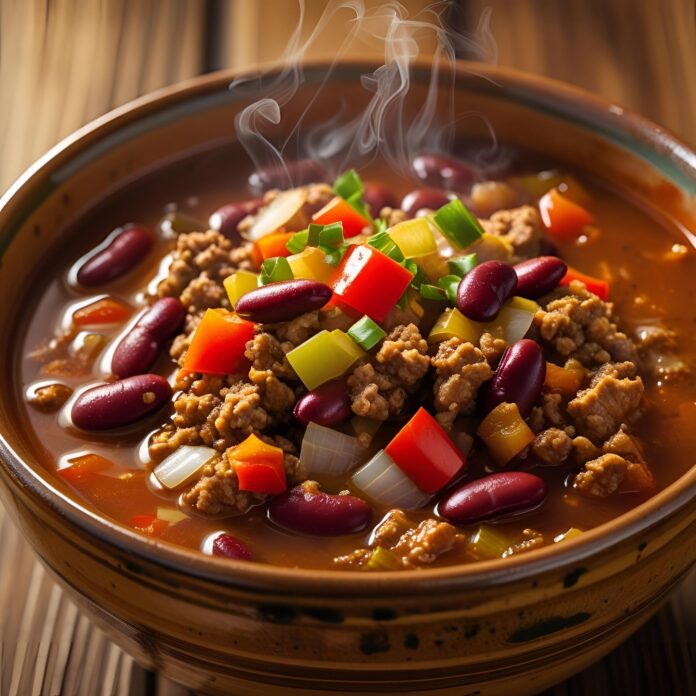 Chili Soup with Vegetables and Ground Turkey Recipe