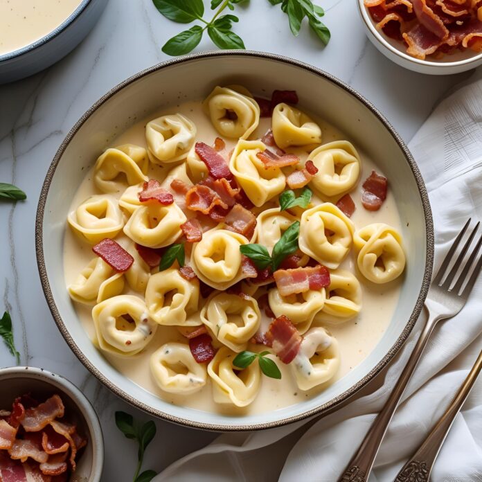 Creamy Bacon and Cheese Tortellini Recipe