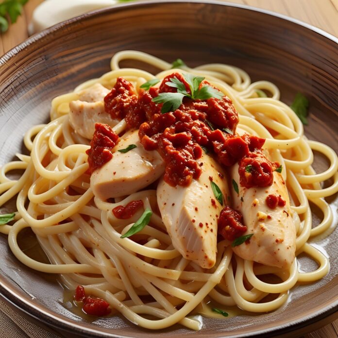 Creamy Cajun Chicken Linguine with Garlic Mozzarella Sauce Recipe