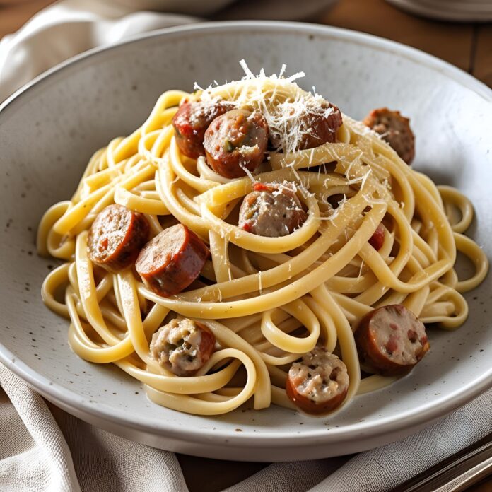 Creamy Italian Sausage Fettuccine Recipe