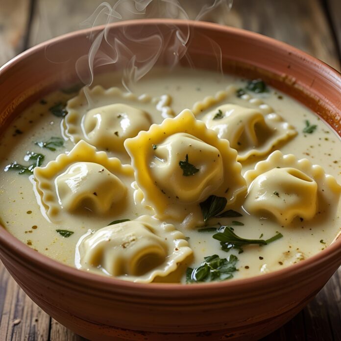 Creamy Tuscan Ravioli Soup Recipe
