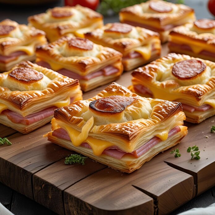 Crispy Ham and Cheese Puff Pastry Squares Recipe