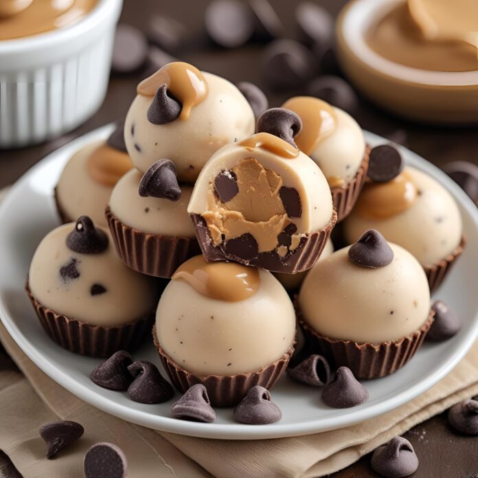 Frozen Yogurt Peanut Butter Bites with Chocolate Chips Recipe