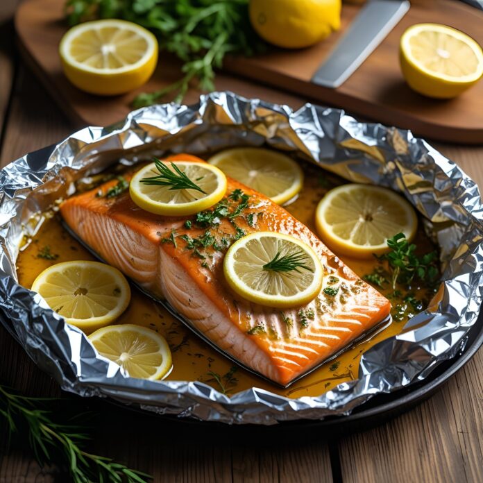 Honey Garlic Salmon Baked in Foil Recipe
