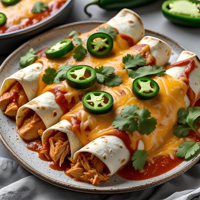 Jalapeño Popper Cheesy Chicken Enchiladas Recipe