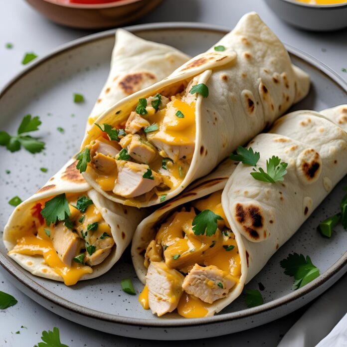 Keto Cheesy Garlic Chicken Wraps Recipe