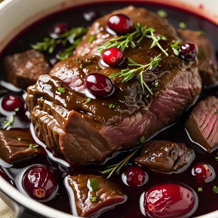 Low-Braised Balsamic Cranberry Beef Recipe