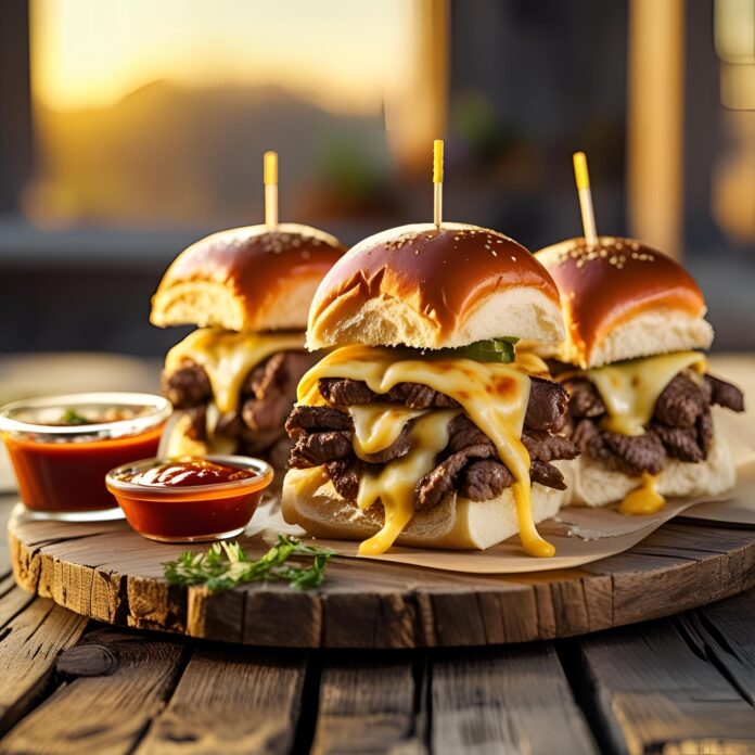 Melty Philly Cheesesteak Sliders on Hawaiian Rolls Recipe