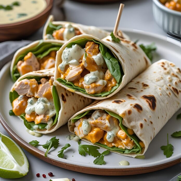 Mini Chicken Ranch Flatbread Wraps Recipe