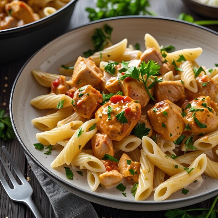 One-Pot Spicy Cajun Honey Butter Chicken Pasta Recipe