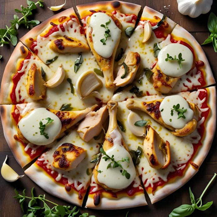 Roasted Garlic Chicken Pizza Recipe