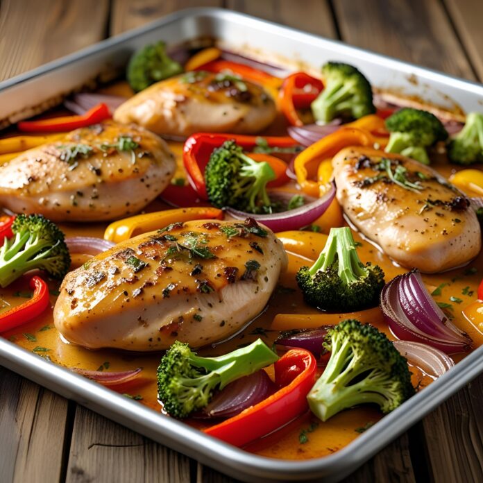 Sheet Pan Baked Chicken Breast with Veggies Recipe
