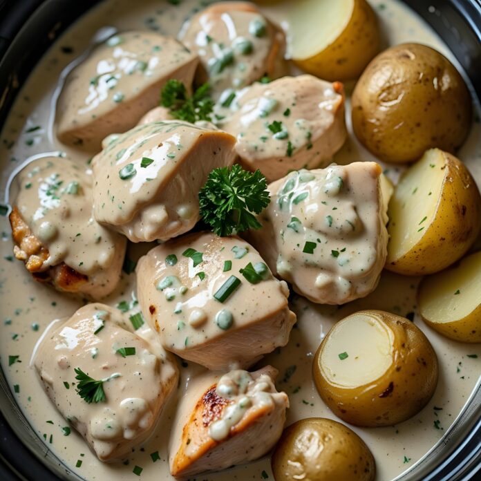 Slow Cooker Creamy Ranch Chicken and Potatoes Recipe