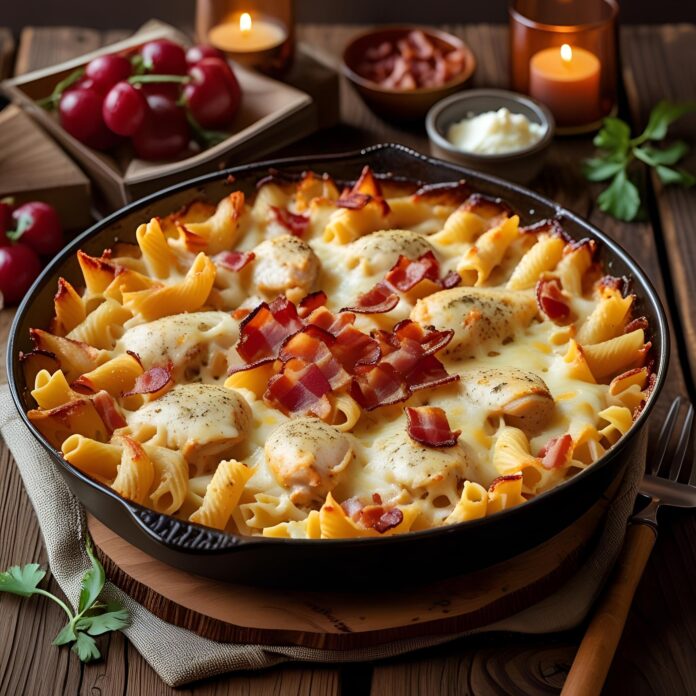 Cheesy Chicken and Bacon Pasta Bake Recipe