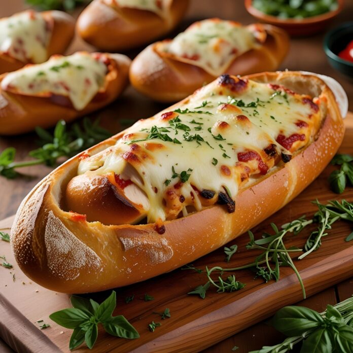 Chicken Stuffed Italian Bread Boat Recipe
