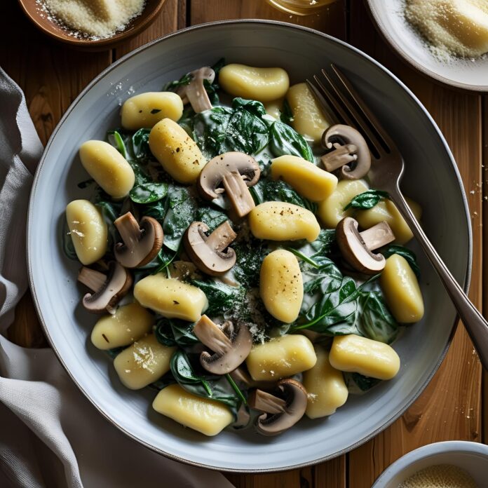Creamy Spinach and Mushroom Gnocchi Recipe