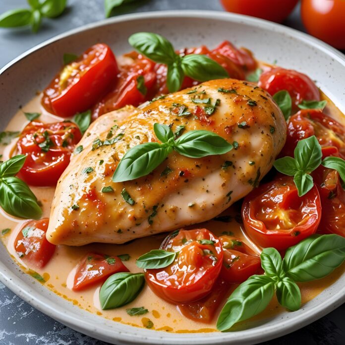 Creamy Tomato Basil Chicken Breasts Recipe