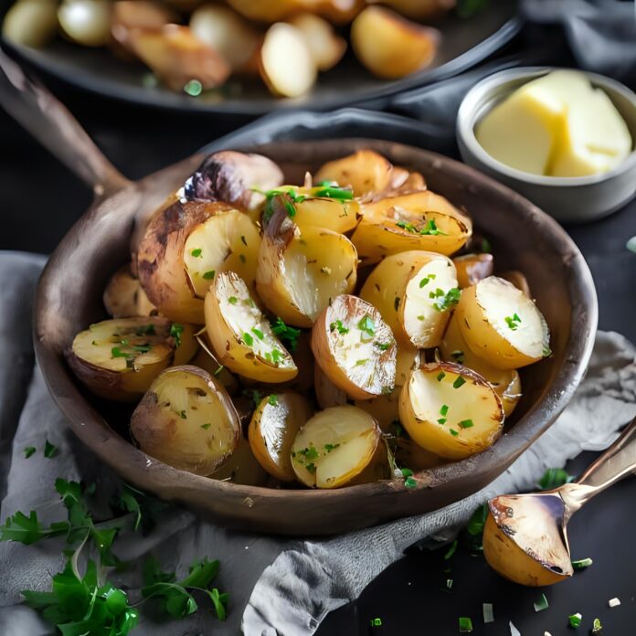 Crispy Garlic Butter Potatoes Recipe