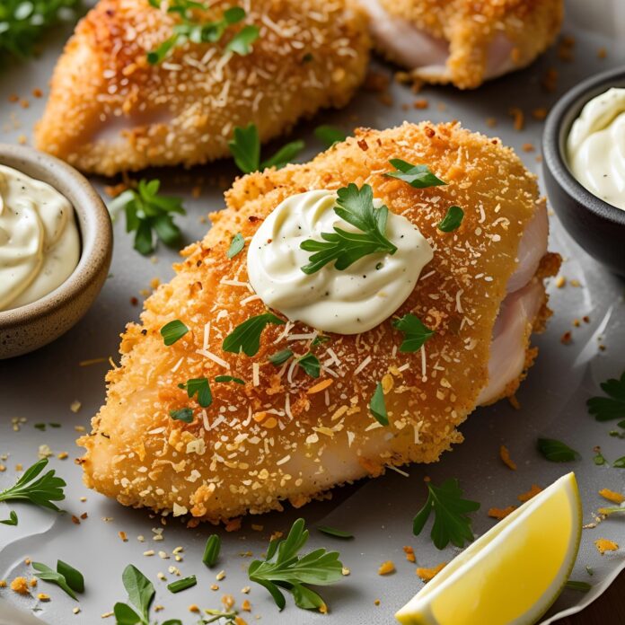 Crispy Parmesan Crusted Chicken with Mayo Recipe