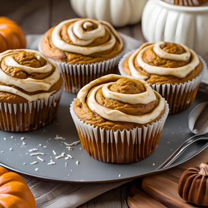 Fluffy Pumpkin Cream Cheese Swirl Muffins Recipe