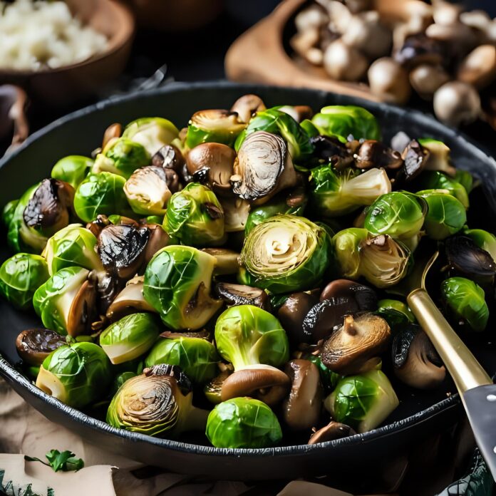 Garlic Butter Brussels Sprouts and Mushrooms Recipe