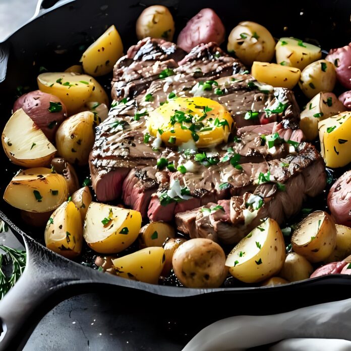 Garlic Butter Steak and Potatoes Skillet Recipe