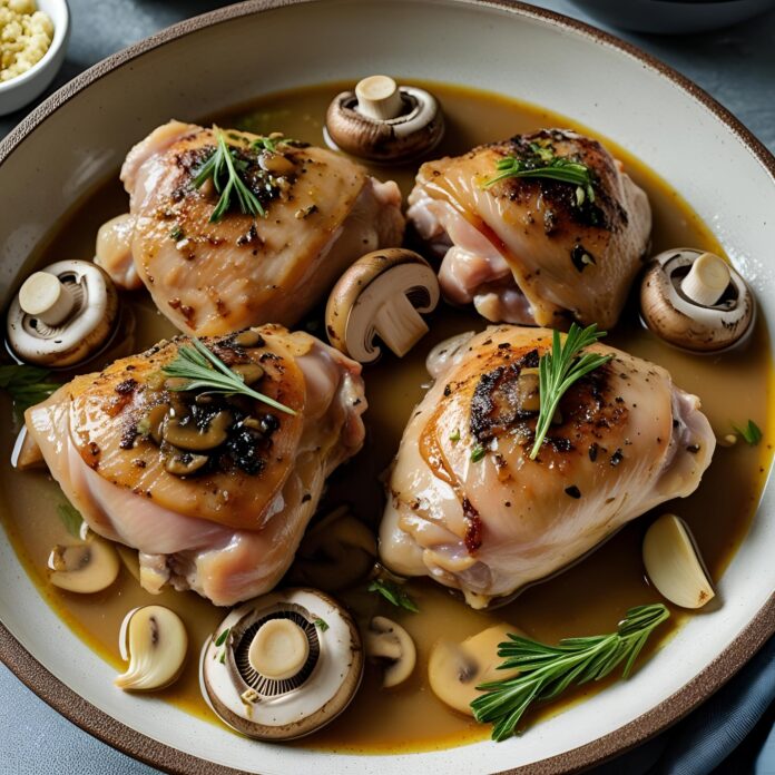 Garlic Mushroom Chicken Thighs Recipe