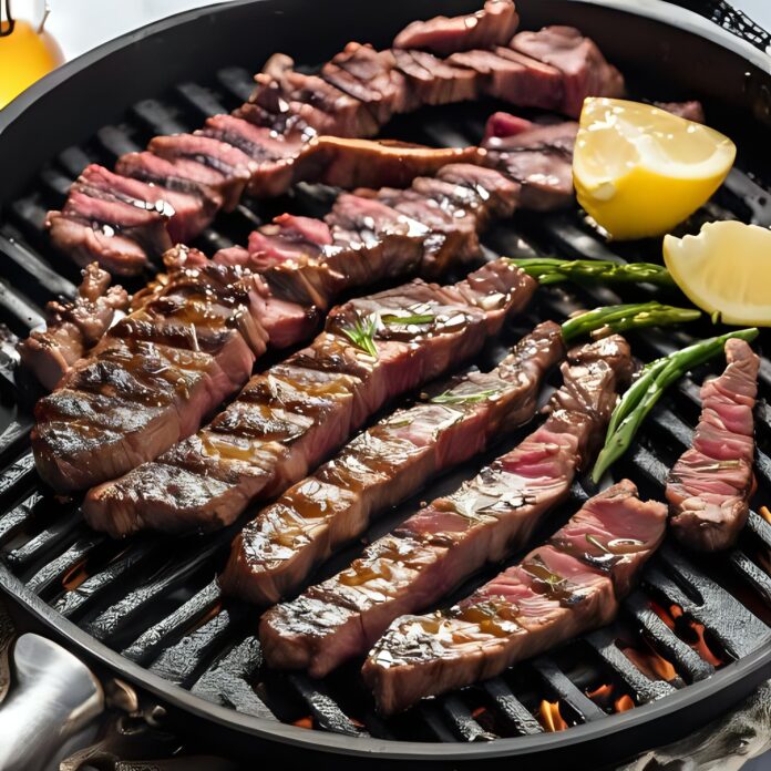 Grill Pan Honey Glazed Steak Strips Recipe
