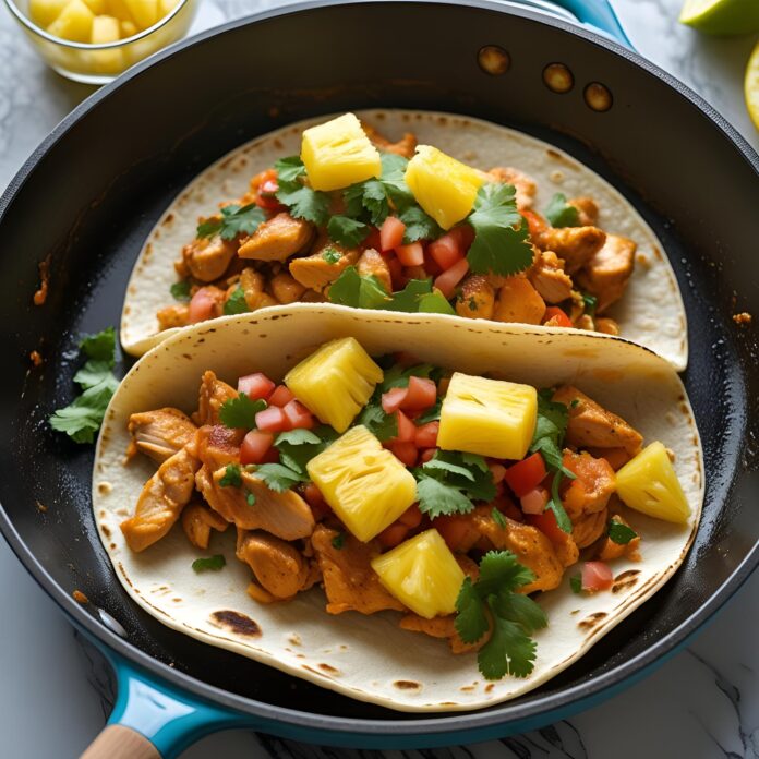 One Pan Chicken and Pineapple Tacos Recipe