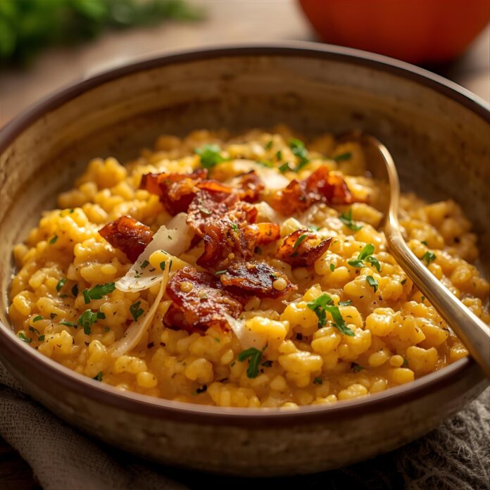 Pumpkin Bacon Parmesan Risotto Recipe