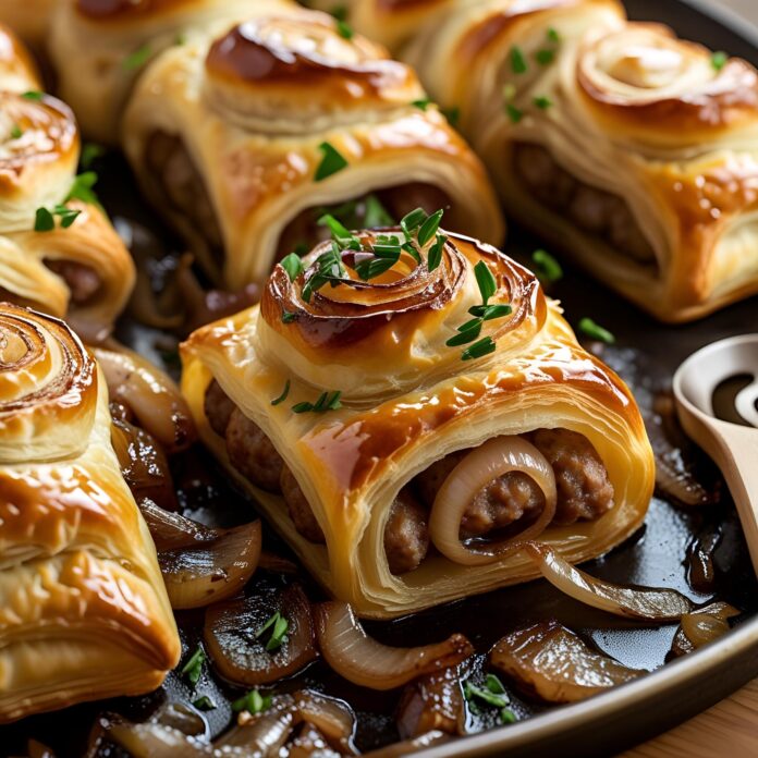 Savory French Onion Sausage Rolls Recipe