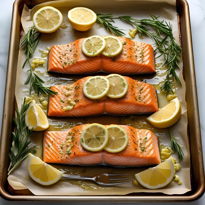Sheet Pan Lemon Garlic Butter Salmon Recipe