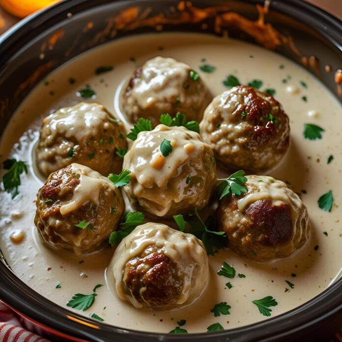 Slow Cooker Creamy Swedish Meatballs Recipe
